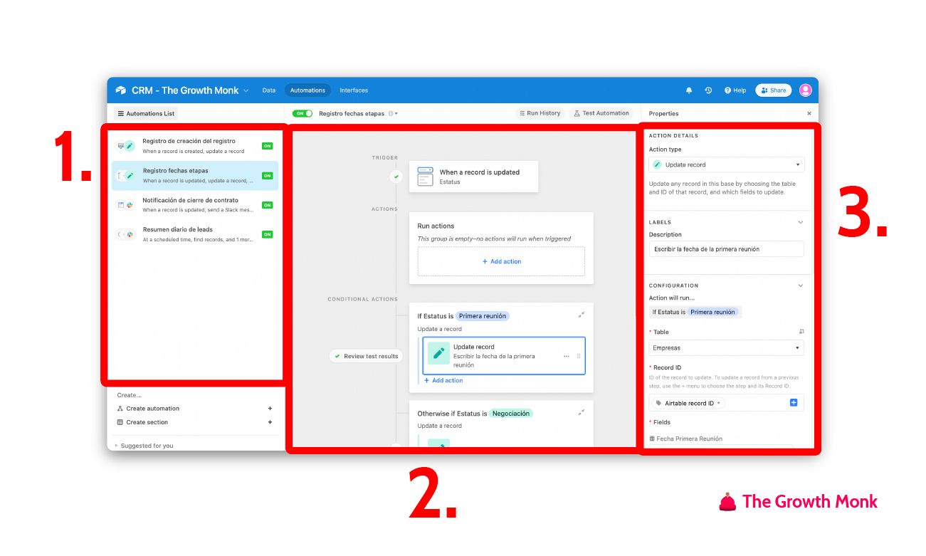 UI automatizaciones en airtable