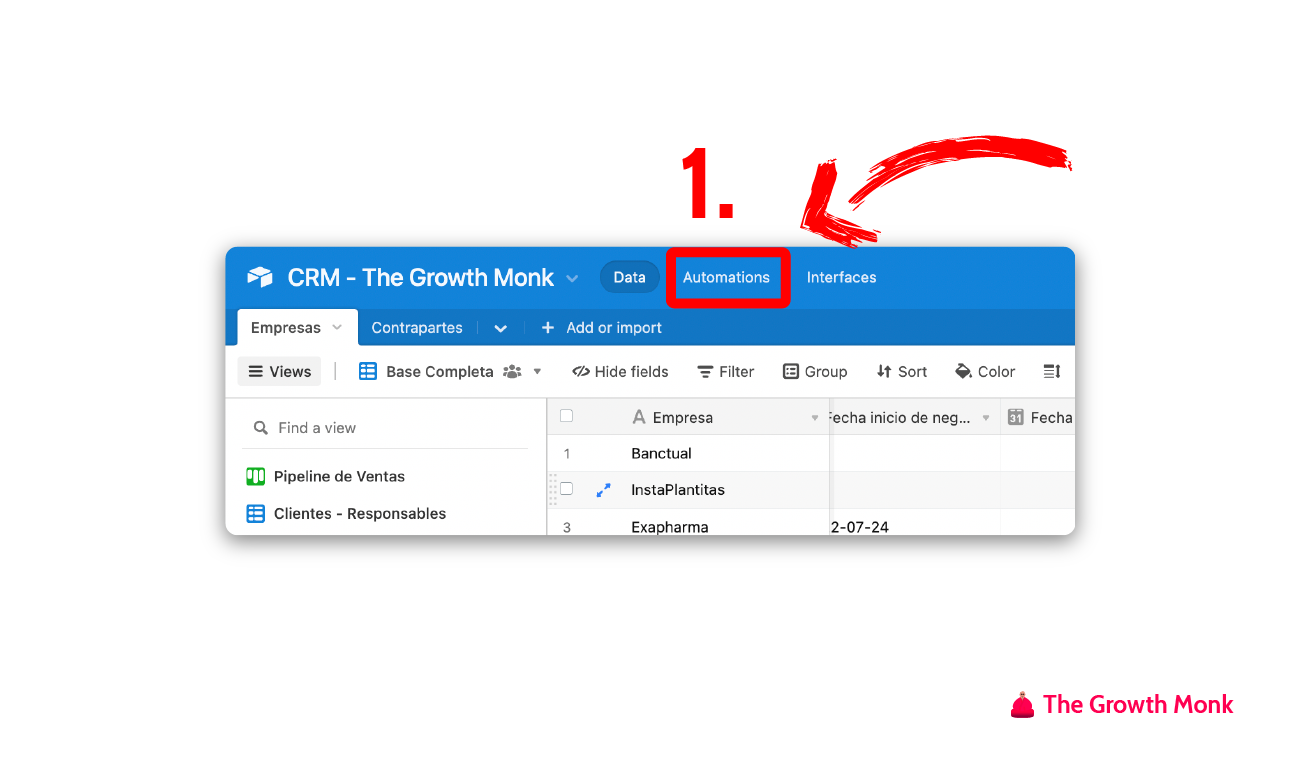 Automatizar mensajes de slack con los leads del día paso 1