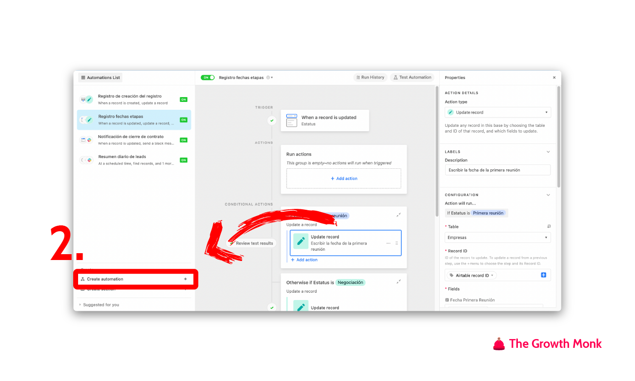 Automatizar mensajes de slack con los leads del día paso 2