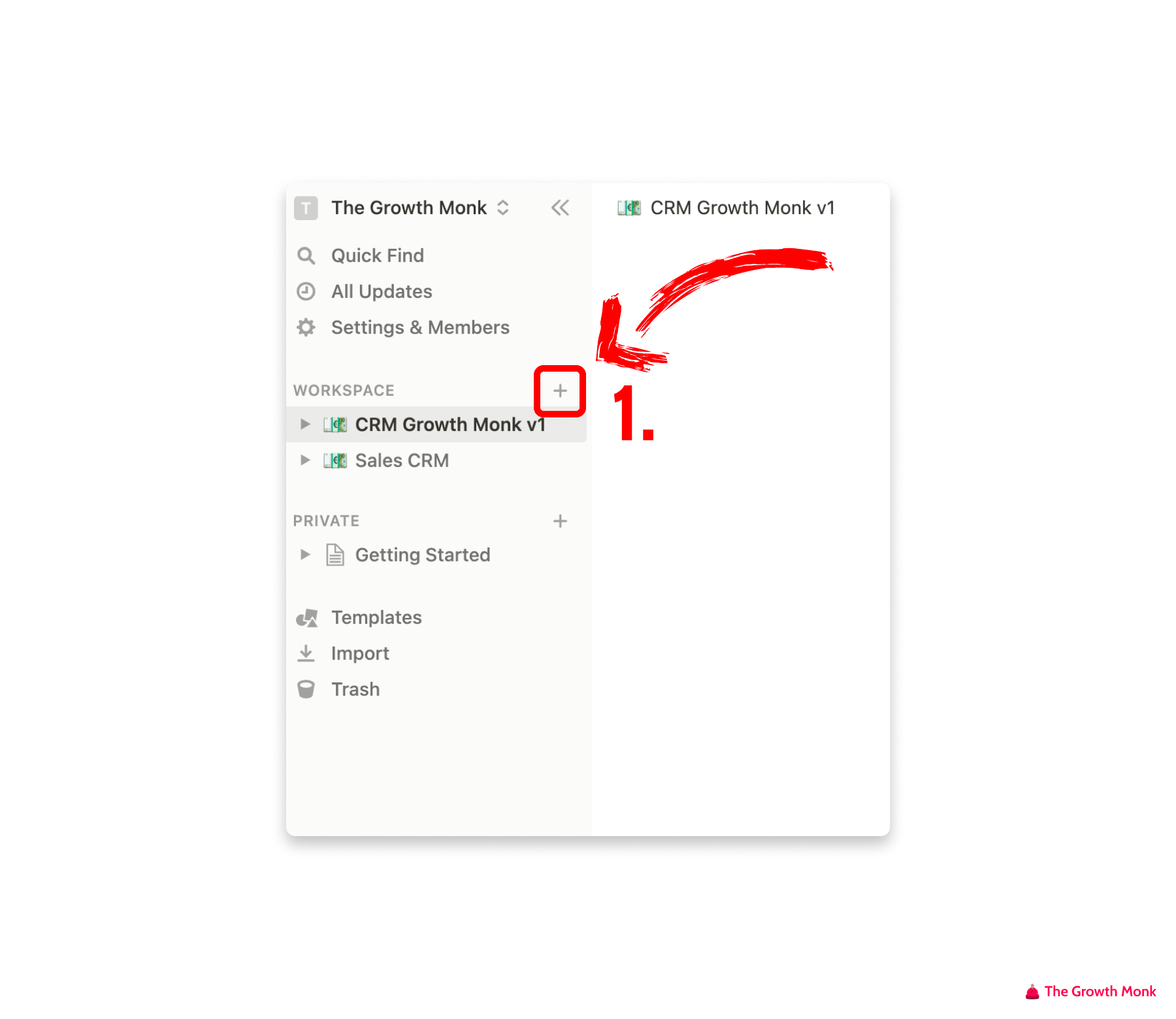 The Growth Monk - Implementa tu CRM con Notion (Agregar una Página 1)