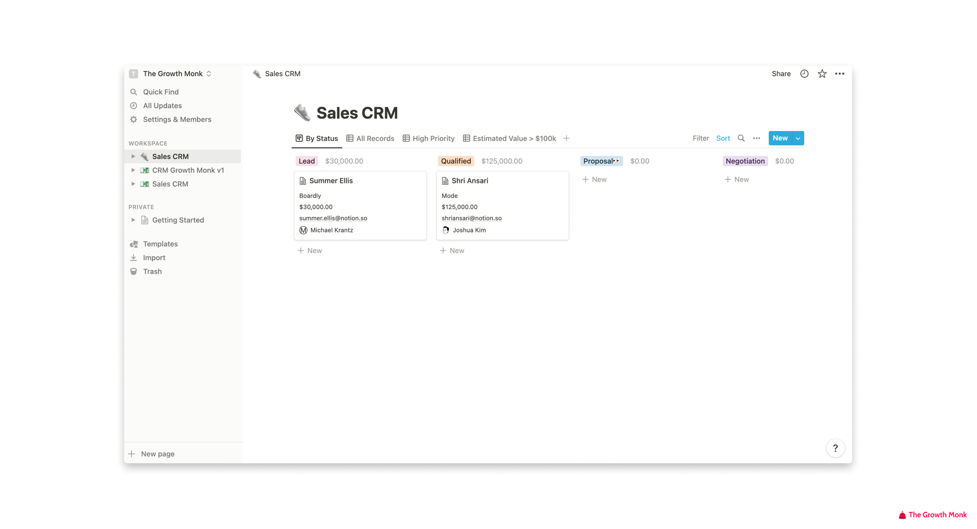 The Growth Monk - Implementa tu CRM con Notion (Templates 3)