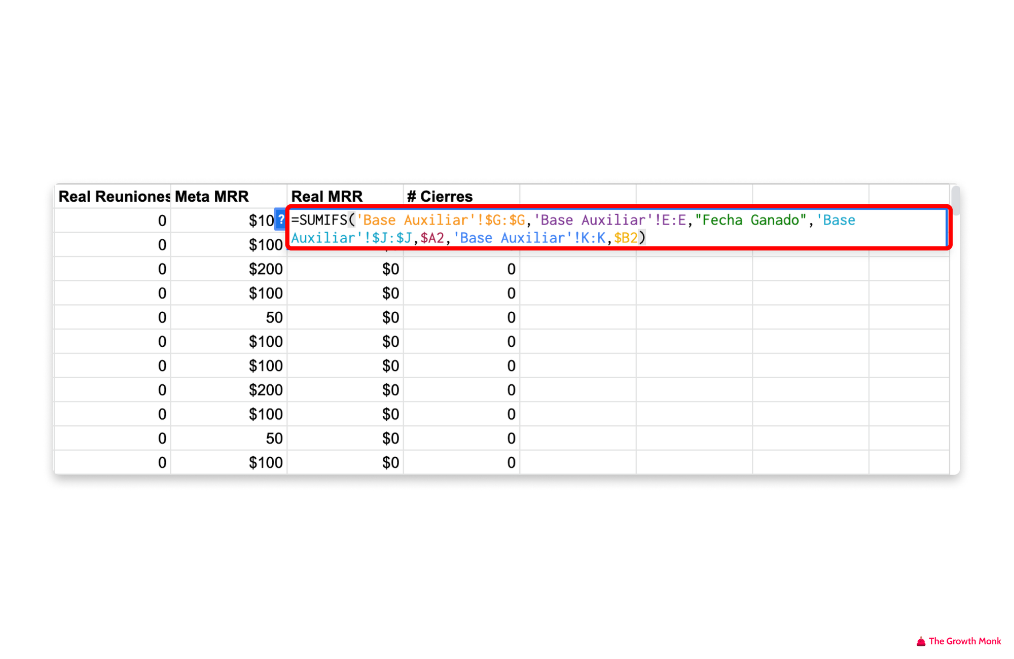 The Growth Monk - Crea un Dashboard para tu CRM Gratis I (Fórmula Real MRR)