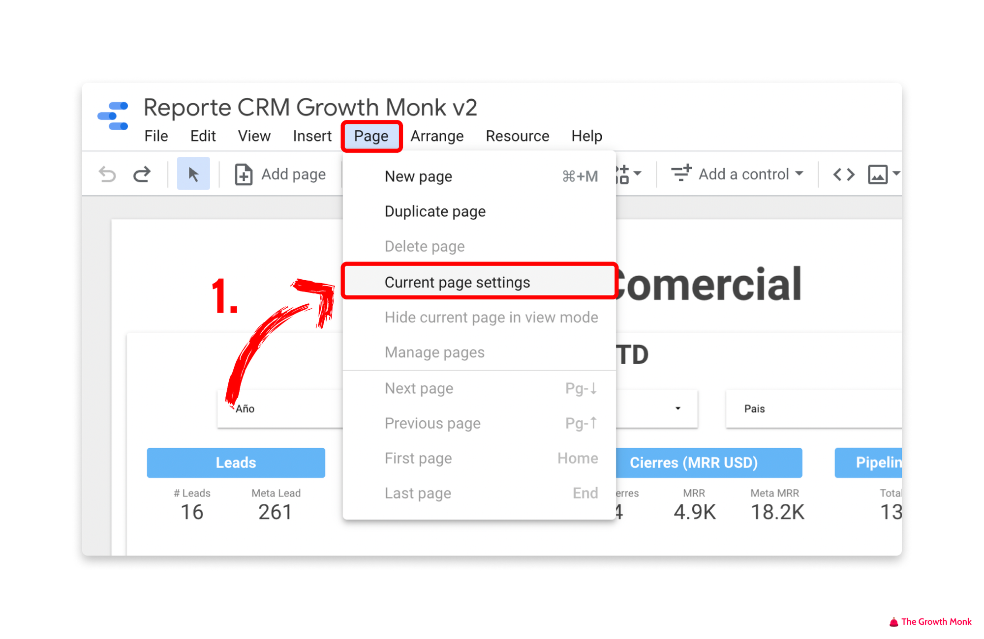 The Growth Monk - Crea un Dashboard para tu CRM Gratis II (Configuración Página 1)