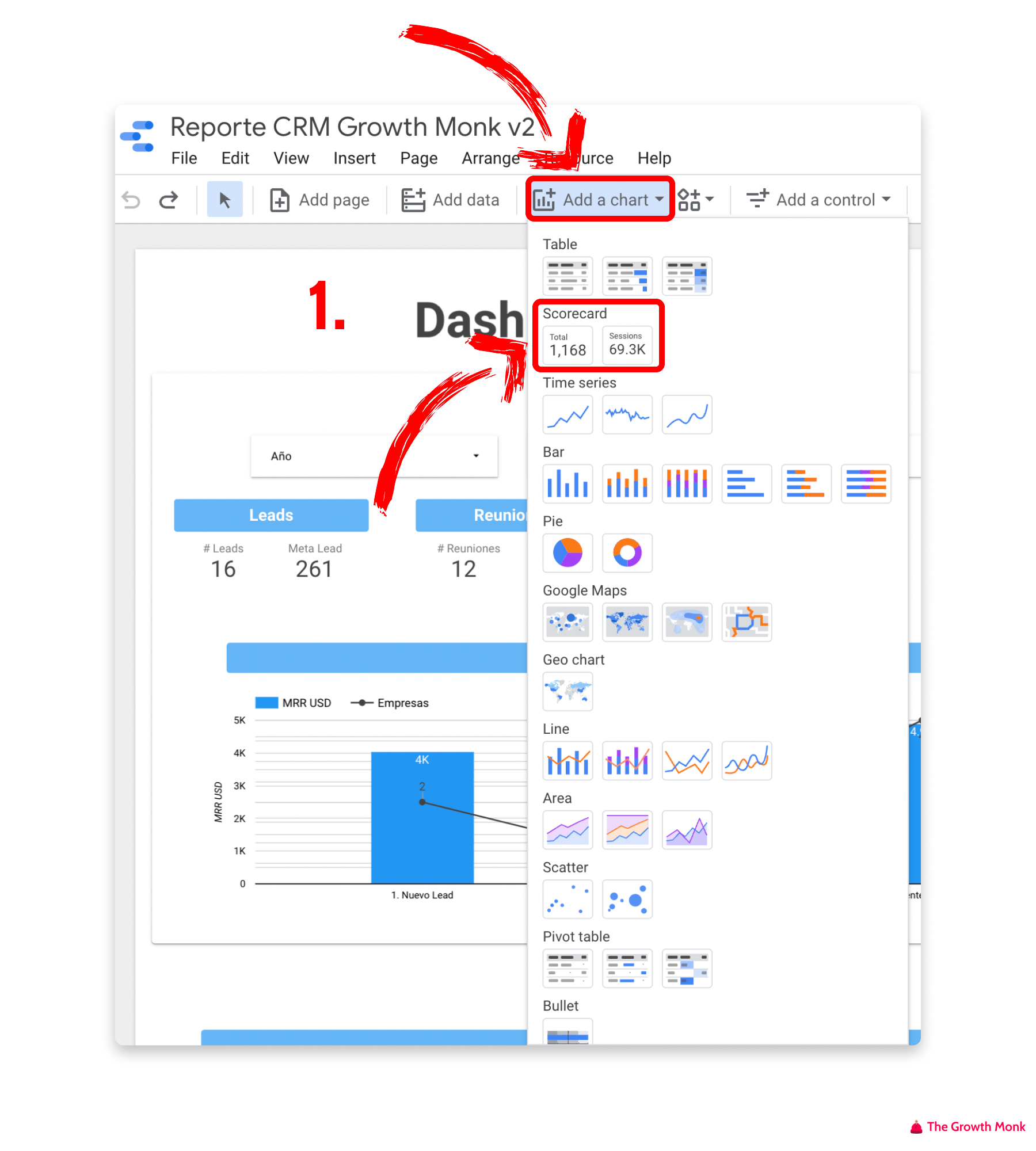 The Growth Monk - Crea un Dashboard para tu CRM Gratis II (Scorecard 1)