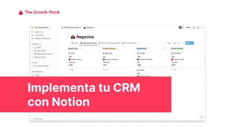 Implementa un CRM con Notion